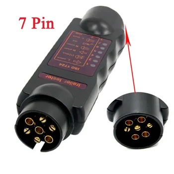 

Black Car Trailer Caravan 7 Pin Towing Tow Connector Light Wiring Circuit Tester Plug Socket Signal Test Tool Car Electronic