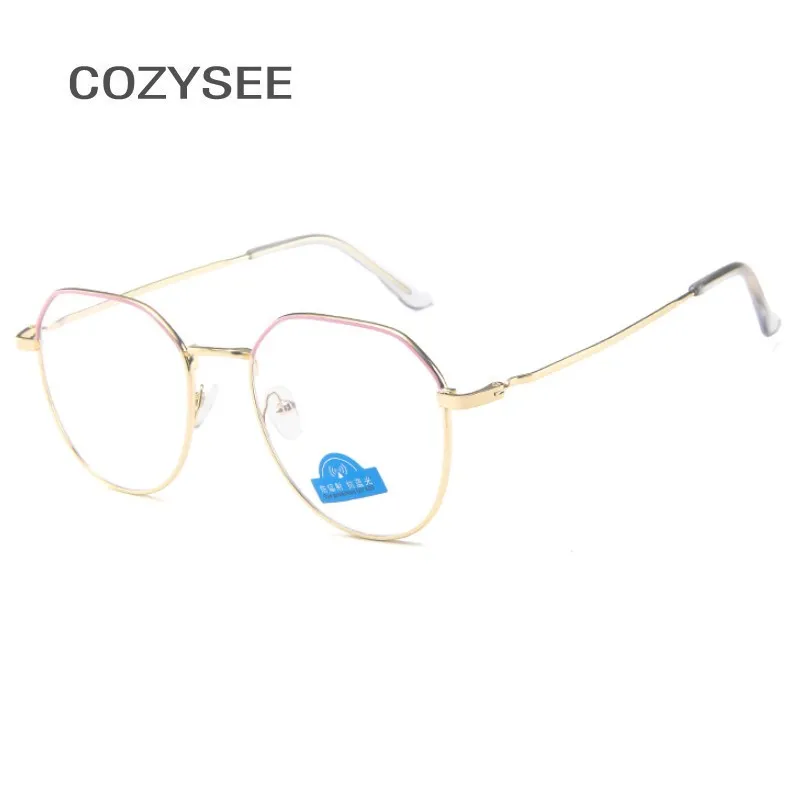 

2019 Women Square Anti Blue Light Myopia Vintage Round Clear Lens Glasses Optical Spectacle Frame Metal Glasses For Women