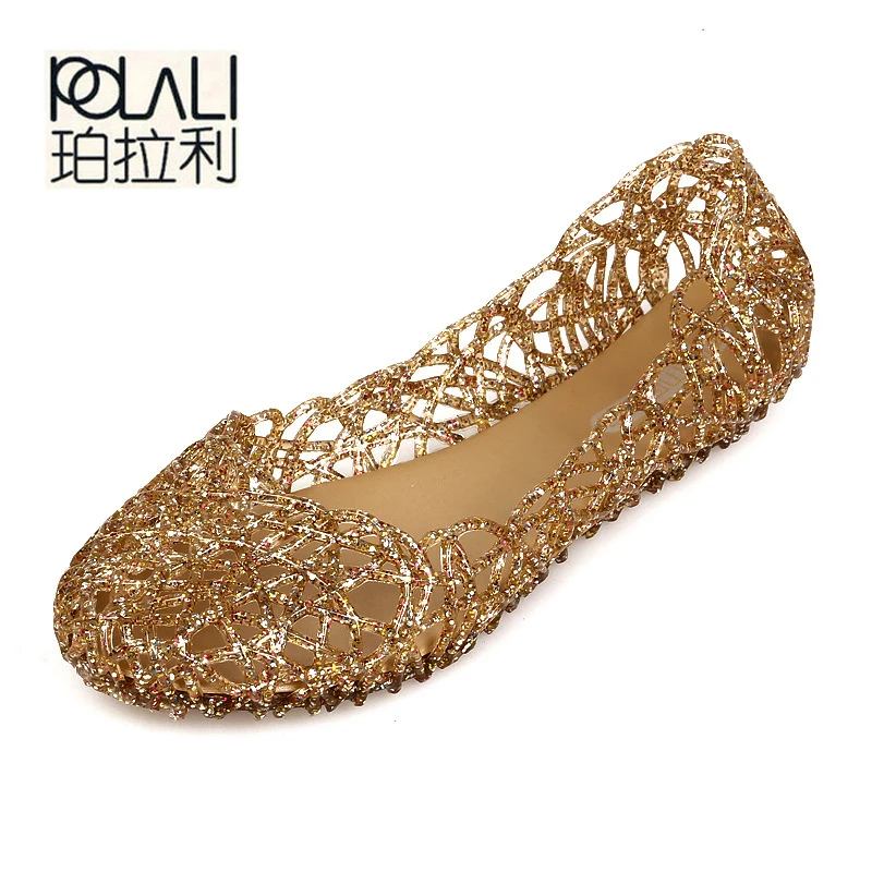 

POLALI Women's Sandals 2018 Fashion Lady Girl Sandals Summer Women Casual Jelly Shoes Sandals Hollow Out Mesh Flats 23-25cm