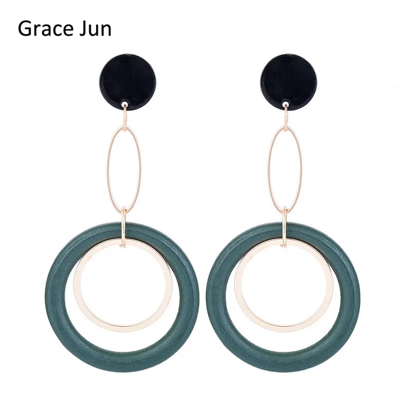 

2017 Hot Sale Hollow-out Double Circle Dnagle Drop Earrigs for Women Party Wedding Big Statement Earring Fashion Christmas Gift