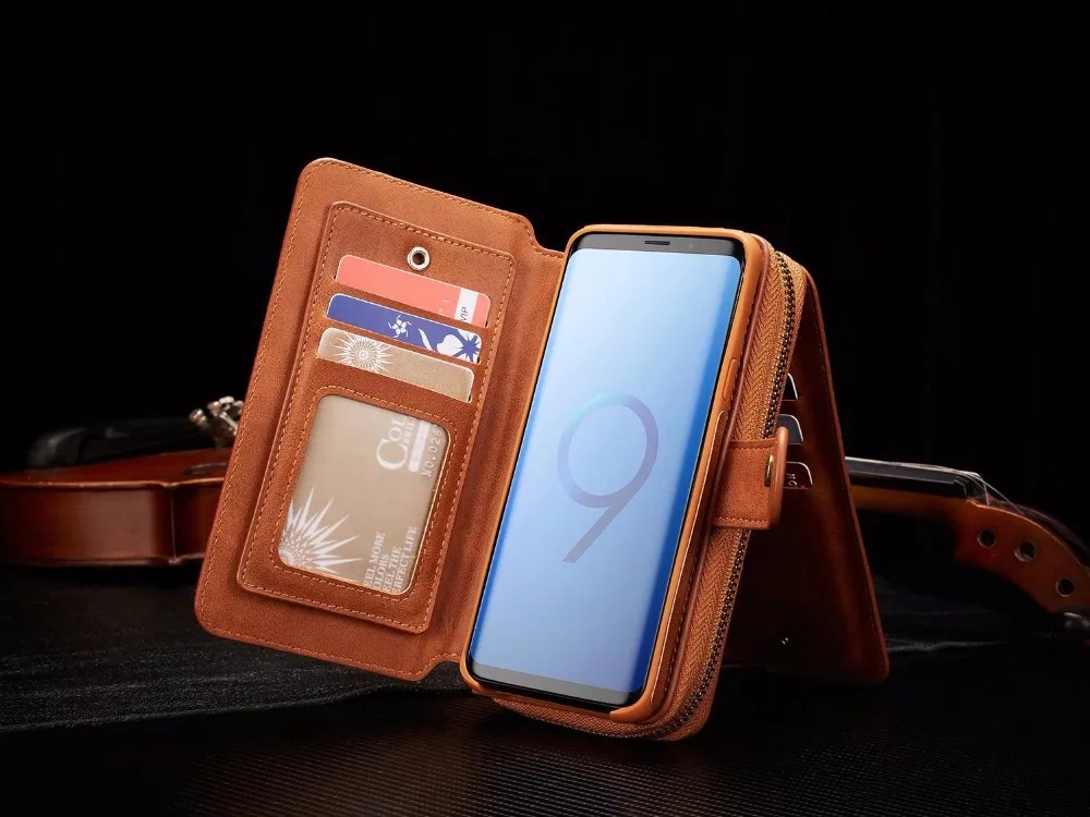 BRG многофункциональный кошелек на молнии из искусственной кожи чехол для SS S9 Plus Note 8 9 S10Plus S10E Note10 2 в 1 сумочка дамская сумочка кошелек
