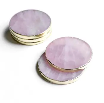 

LCH Nordic Style Luxurious Natural Pink Crystal Coaster Japanese insulation mat Cabinet Knob Simple Light Pink Crystal Cup Mat
