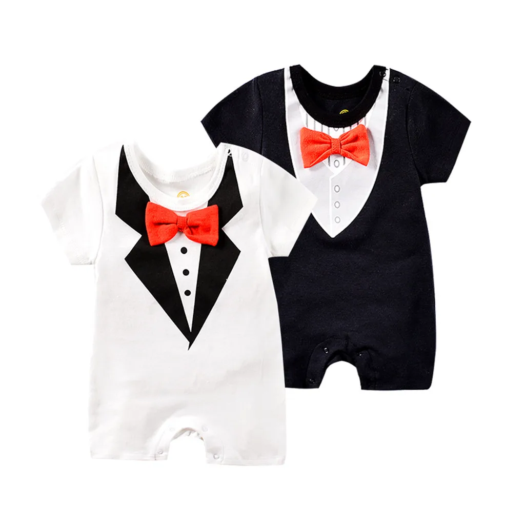 Одежда для мальчиков Модный джентльменский прекрасный галстук-бабочка, топы с принтом, повседневный простой персональный комбинезон, одежда mameluco bebe