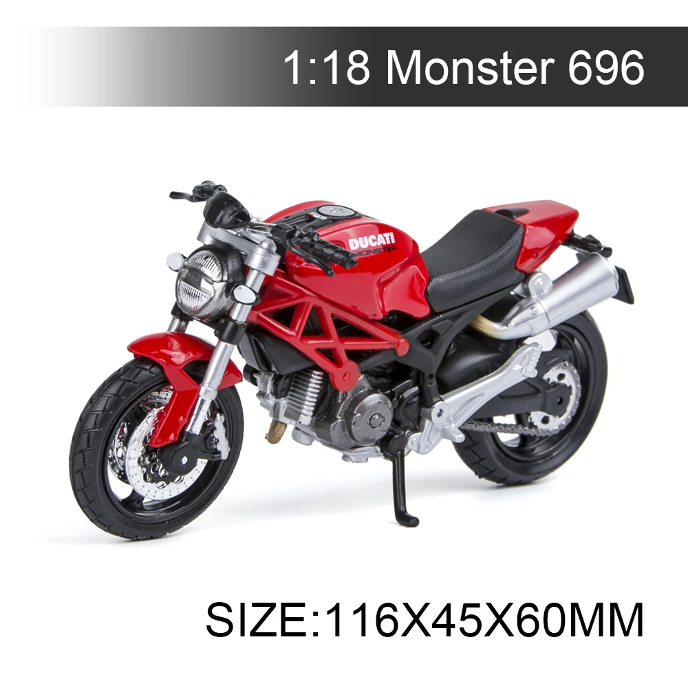 Maisto 1:18 модели мотоциклов Ducati Monster 696 красный литой под давлением мото миниатюрная гоночная игрушка для коллекции подарков