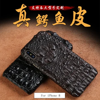 

wangcangli Genuine crocodile leather 3 kinds of styles Half pack phone case For iphone 8 All handmade can customize the model