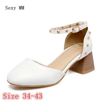 

Square High Heels Pumps Women Oxfords Career Campus Shoes Woman High Heel Shoes Kitten Heels Size 34 - 40 41 42 43