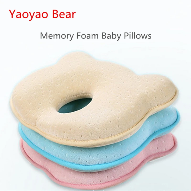 Memory Foam Baby Pillows Newborn Shaping Pillow to Prevent Flat Head Soft Elasticity Sleeping Bedding Bear Pillow Infant Gift0
