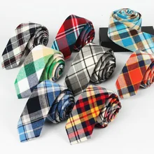 Men Classic Bright Color Tartan Plaid Checks Grids Cotton Ties Necktie TSBWT0011