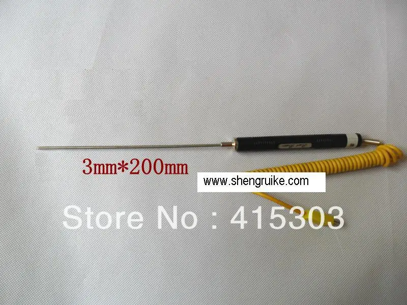 3*200 мм острый Poin K Тип термопары 0-900C wth ручка и мини-разъем почта Китая