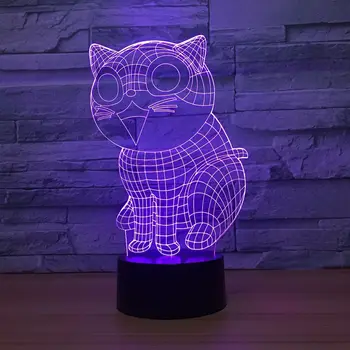 

Cute Cat 3d Lamp 7 Color Led Night Lamps For Kids Touch Led Usb Table Lampara Lampe Baby Sleeping Nightlight Drop Ship Room Lamp