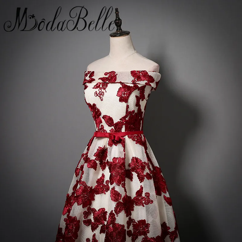 Дешевые Длинные вечерние платья Modabelle бордового цвета женское ТРАПЕЦИЕВИДНОЕ