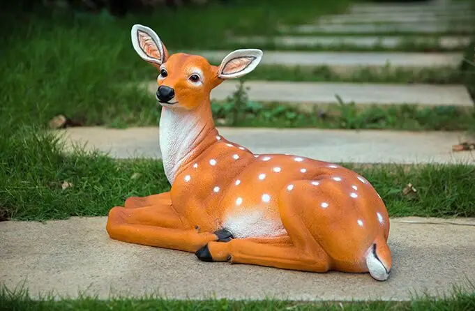 

large 58x26x40cm artificial prone sika deer model Environmental resin garden decoration Sculpture handicraft,Pastoral gift a0179