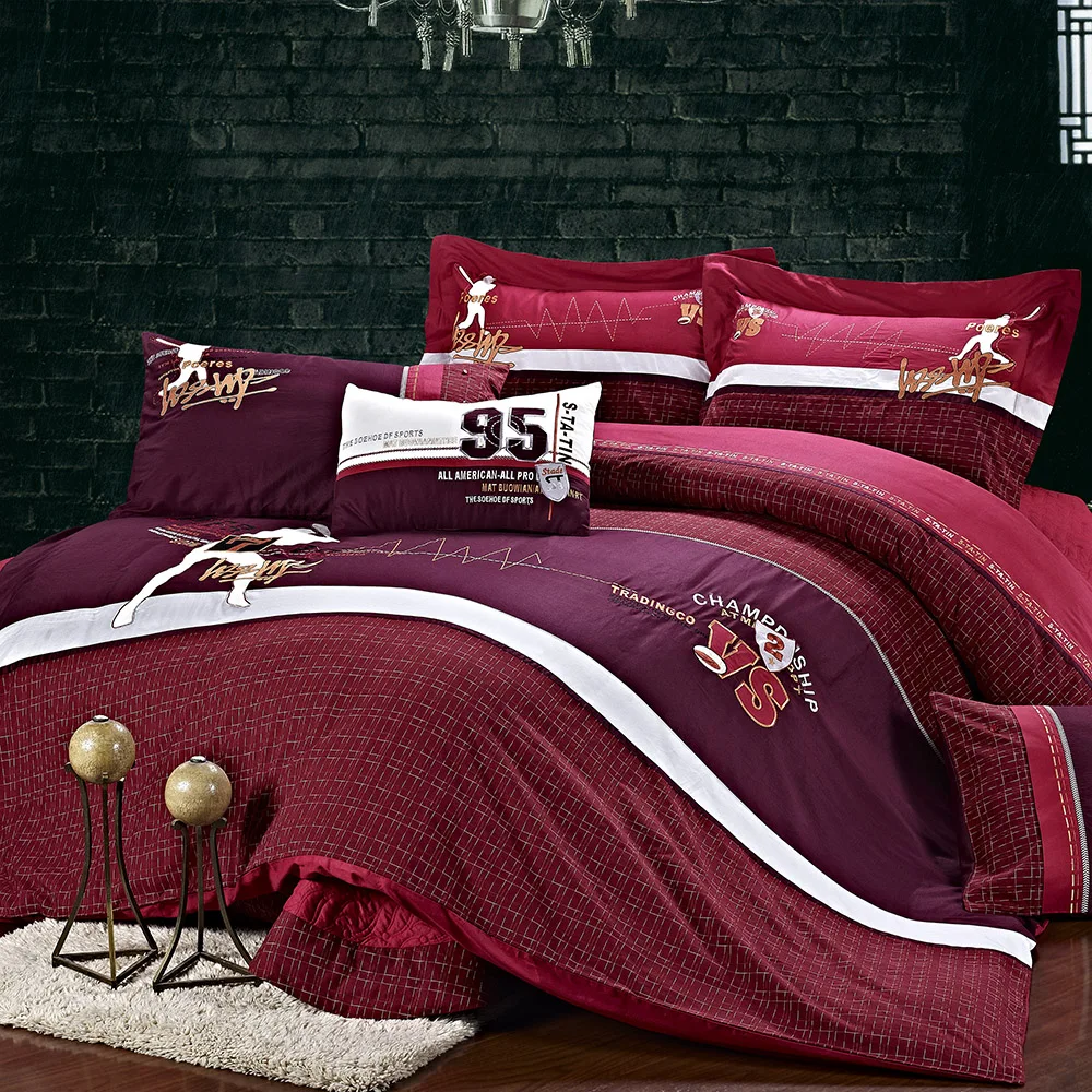

Top Quality 100% cotton 4pcs embroidered bedding set , bed sheet / duvet cover / Pillowcase, king size home textile