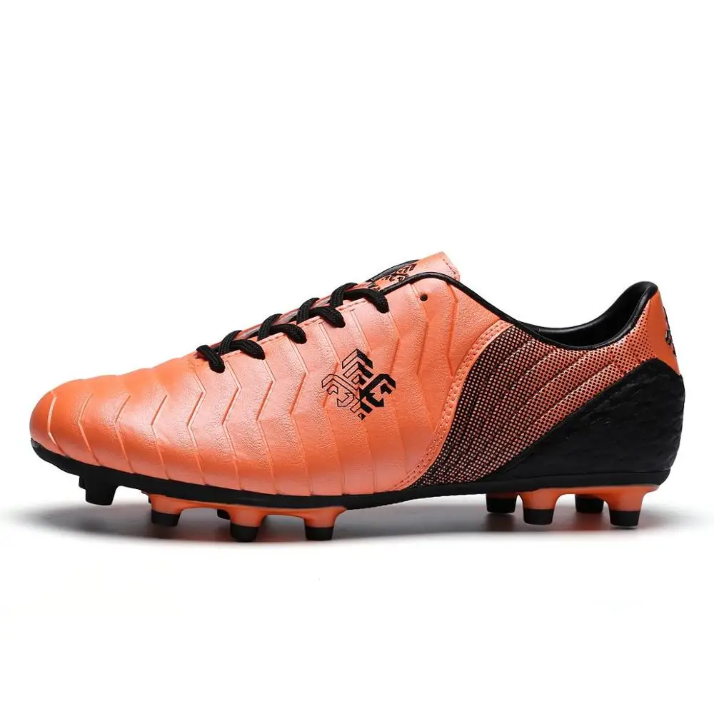Футбольная обувь мужской, футбол шиповки мужские ботинки красные уличные газон длинные шипованные, футбольные ботинки - Цвет: Orange