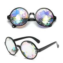 5 шт. фестиваль Калейдоскоп очки для Рейв, очки Радуга 3d Призма дифракционные Кристальные линзы