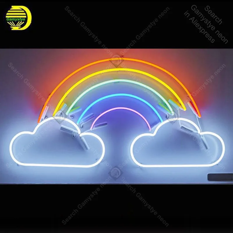 Neon Sign for rainbow and clouds neon sign home