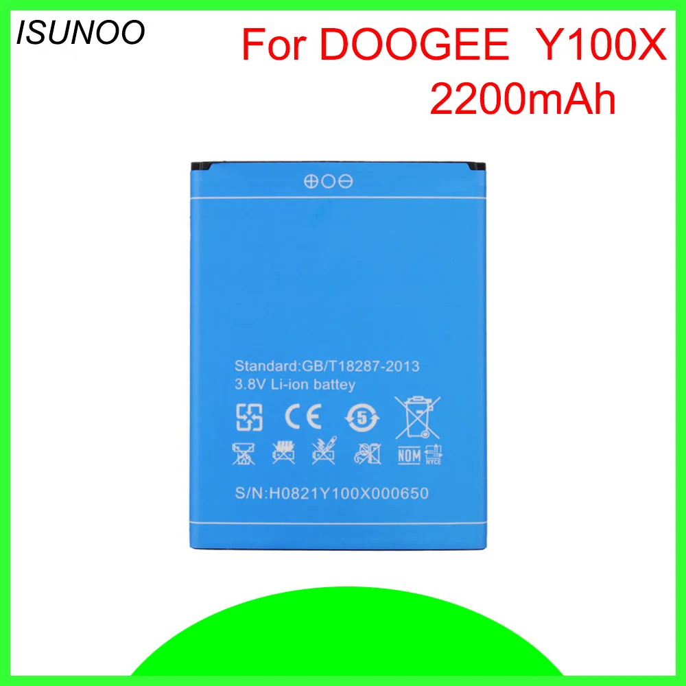 Высококачественная запасная батарея ISUNOO 2200 мАч для DOOGEE NOVA Y100X Для Doogee