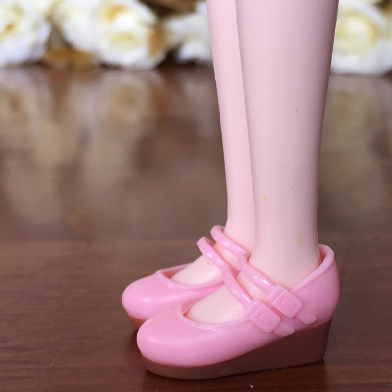 

1Pair Fashion Shoes For Blythe Dolls 1:6 Pretty Pink Wedge Heel Shoes For Licca Doll House Mini Shoes For 1/6 BJD Doll Accessory