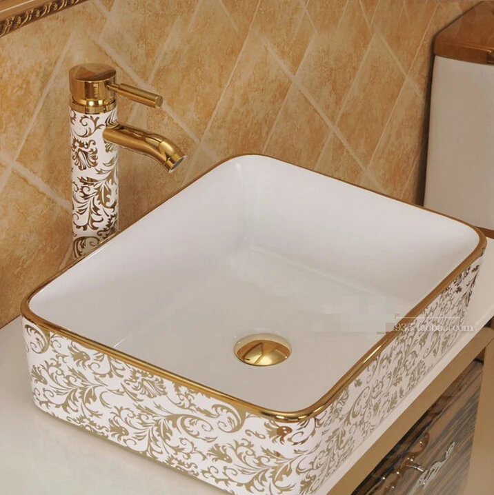 

The new color gold rectangular basin artistic