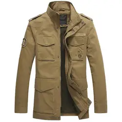 2017 Для мужчин куртка Лидер продаж военно-бренд пальто Модная хлопковая верхняя одежда осень-зима ветрозащитный Для мужчин пальто