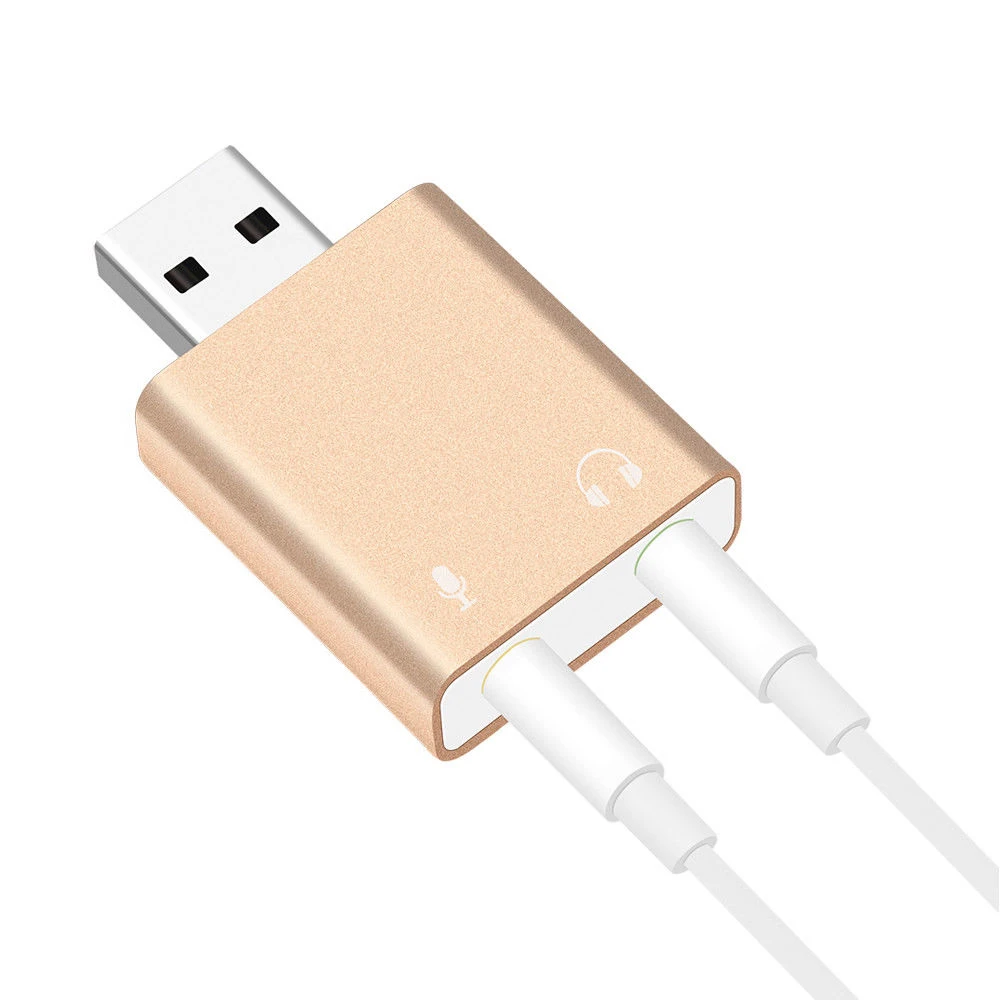 Для Mac Window компьютера Android USB к разъему 3,5 мм 7,1 Внешняя USB звуковая карта наушники микрофонный аудио, адаптер Звуковая карта - Цвет: Gold