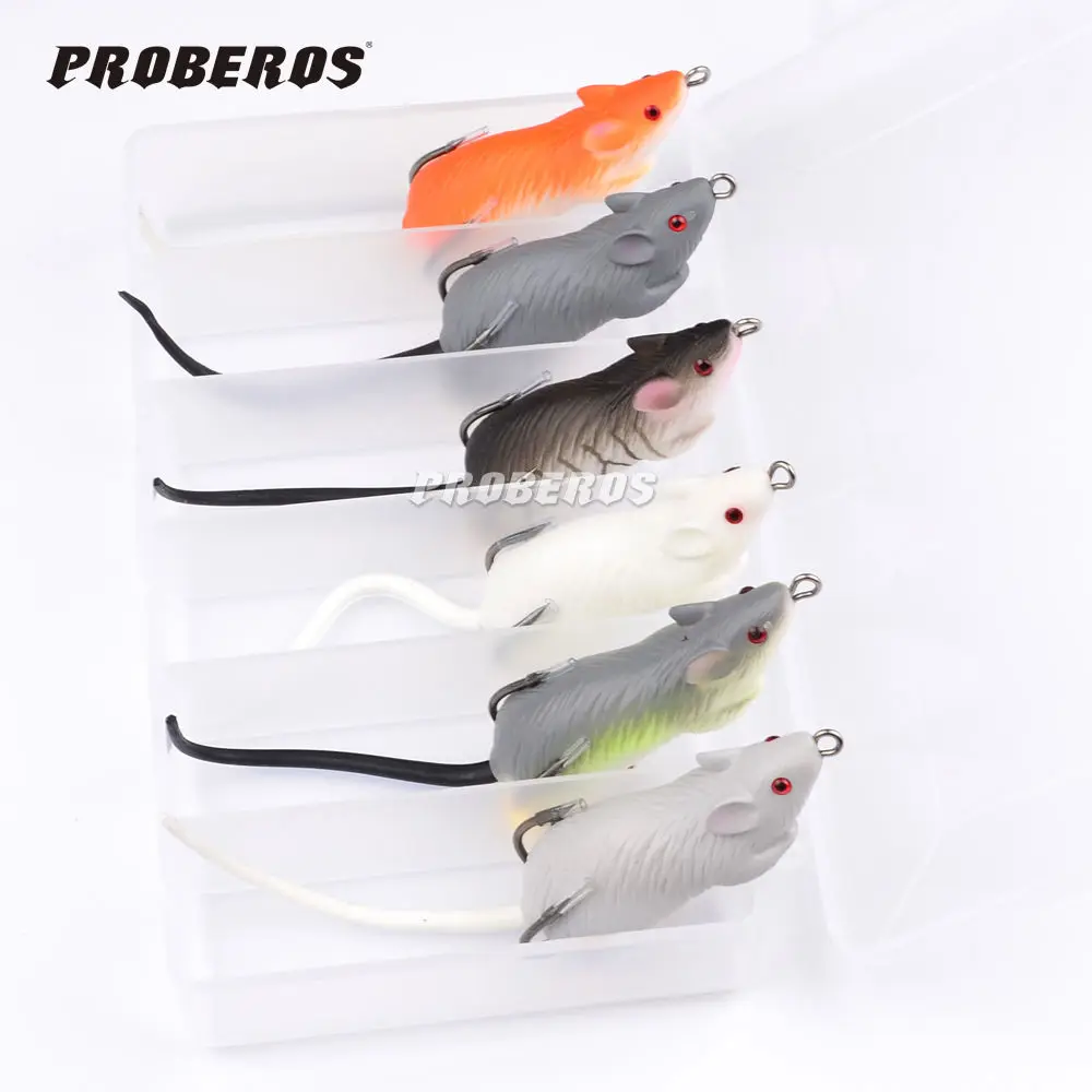 6pcs/Lot Soft Mice/Rat Lures Fishing Lure Bait Tackle 6Colors 6.86cm/11