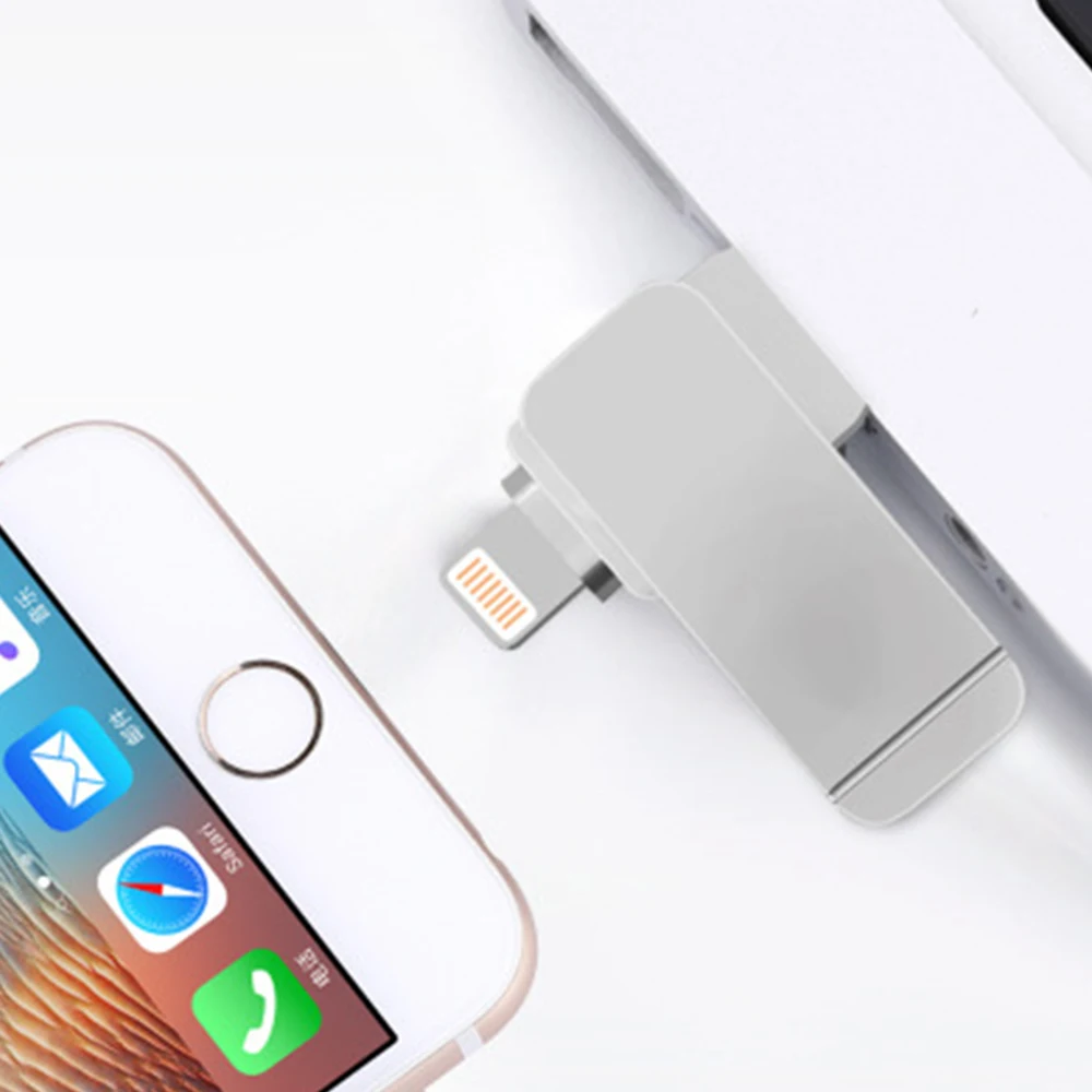 

USB2.0 Flash Drive Swivel Thumb Drives ,for iPhone USB Flash Drive, iPad Memory Stick,Android Cell Phone Computers - Silver,Gray