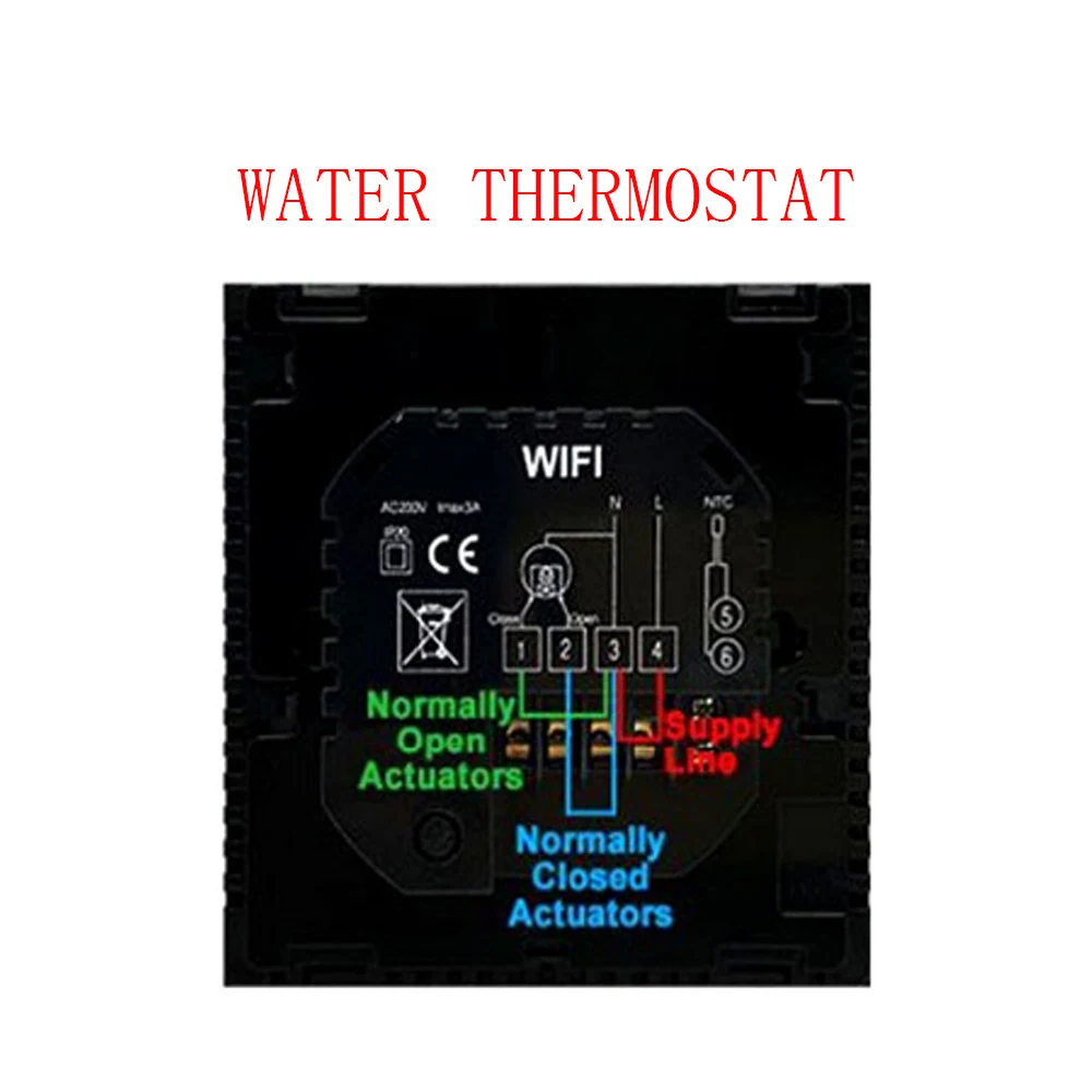 Wi-Fi сенсорный экран термостат регулятор температуры для воды/Электрический пол Отопление воды/газовый котел работает умный дом - Цвет: Water thermostat
