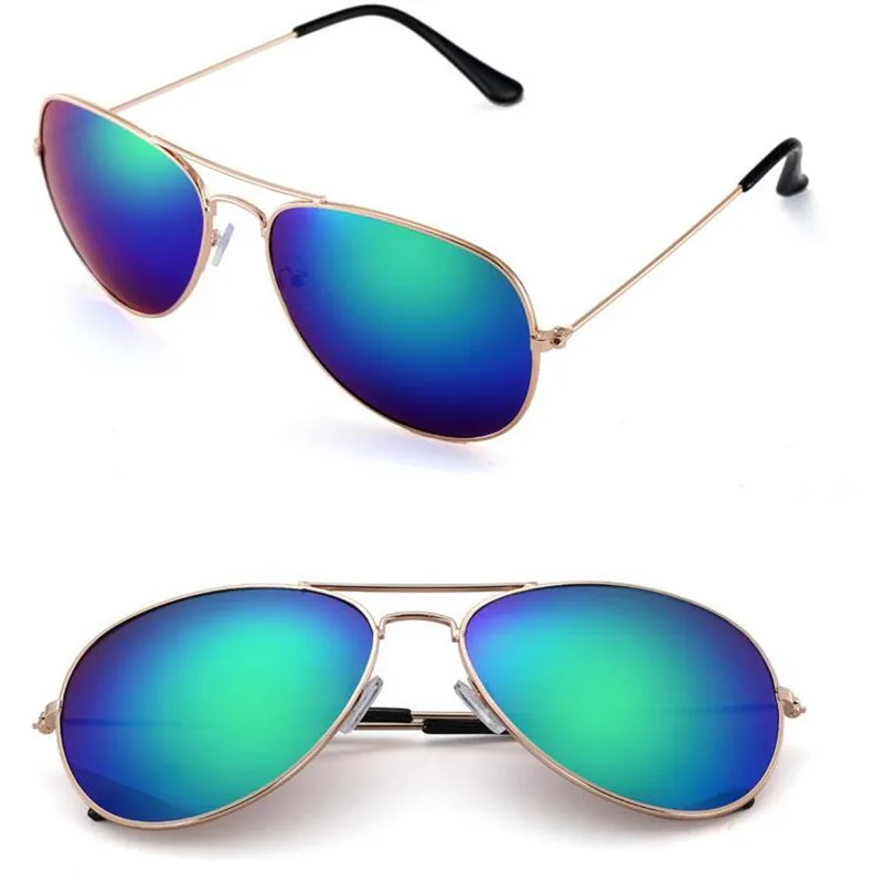 Солнцезащитные очки-авиаторы для мужчин и женщин, Ретро стиль, отражающие солнцезащитные очки для водителя, унисекс, зеркальное покрытие, походные очки