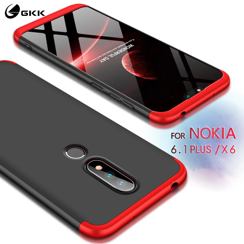 

GKK Original Case for Nokia X6 2018 6.1 Plus Case 3 in 1 Design 360 Full Protection Anti-knock Hard Nokia 6.1 Plus Cover Funda