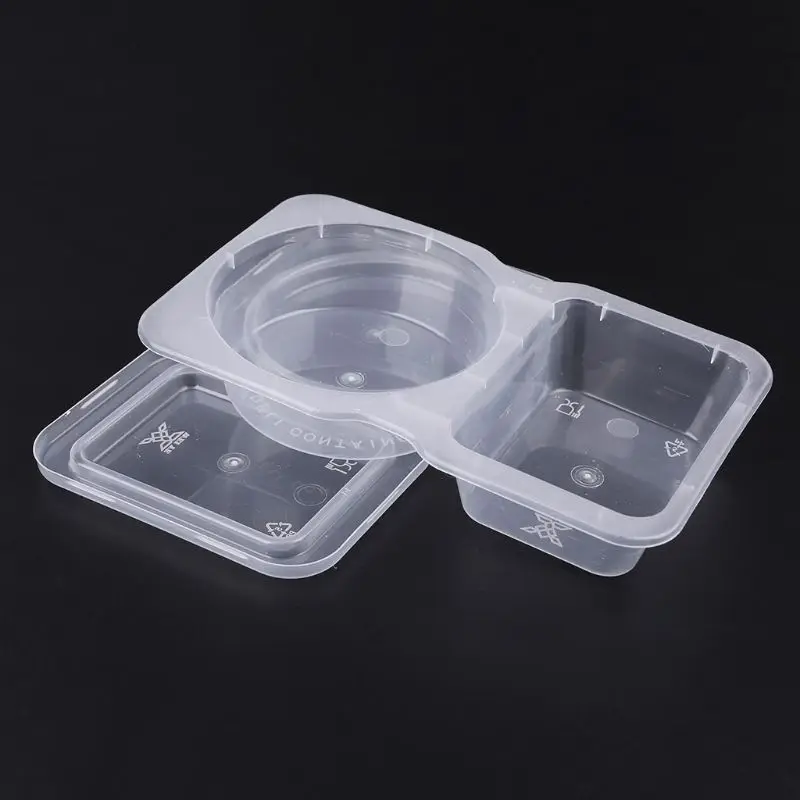 

5Pcs/Set 140ml Clear Plastic Sauce Chutney Cups Food Container Slime Storage Box Case with Lid