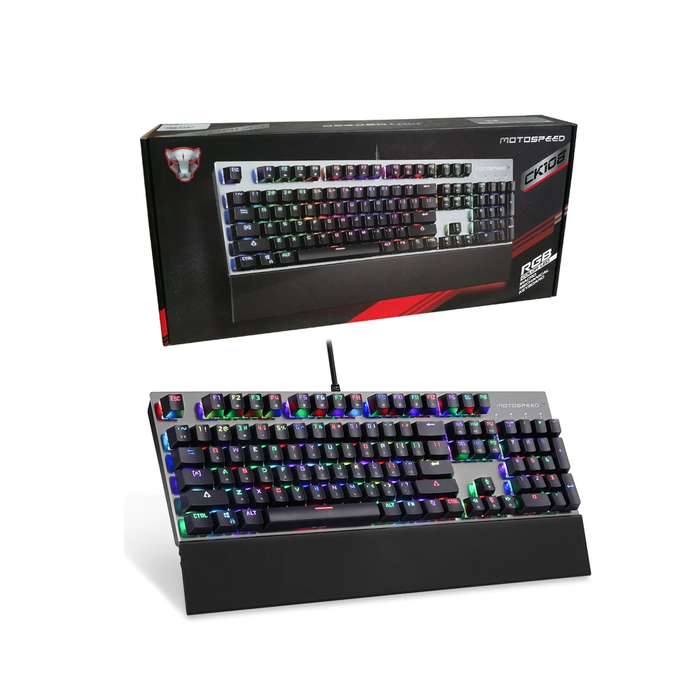 Оригинальная механическая клавиатура Motospeed CK108 русская RGB программируемая USB