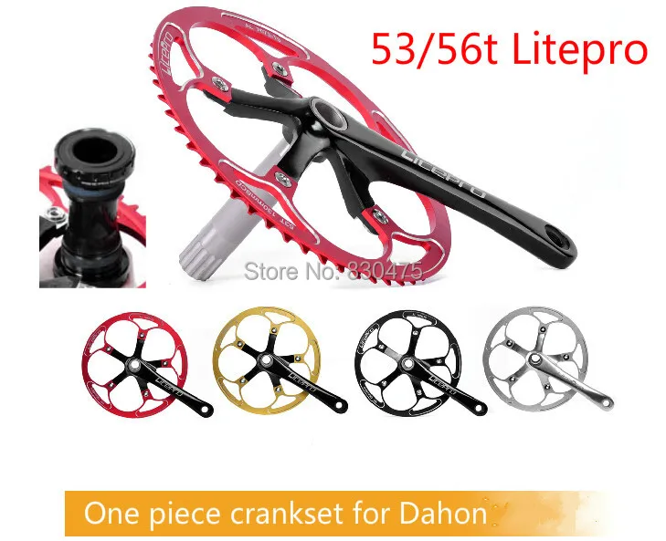 Litepro elite цельная Складная велосипедная система ultra-light bmx crankset 53 t/56 t с Нижние Винты-держатели