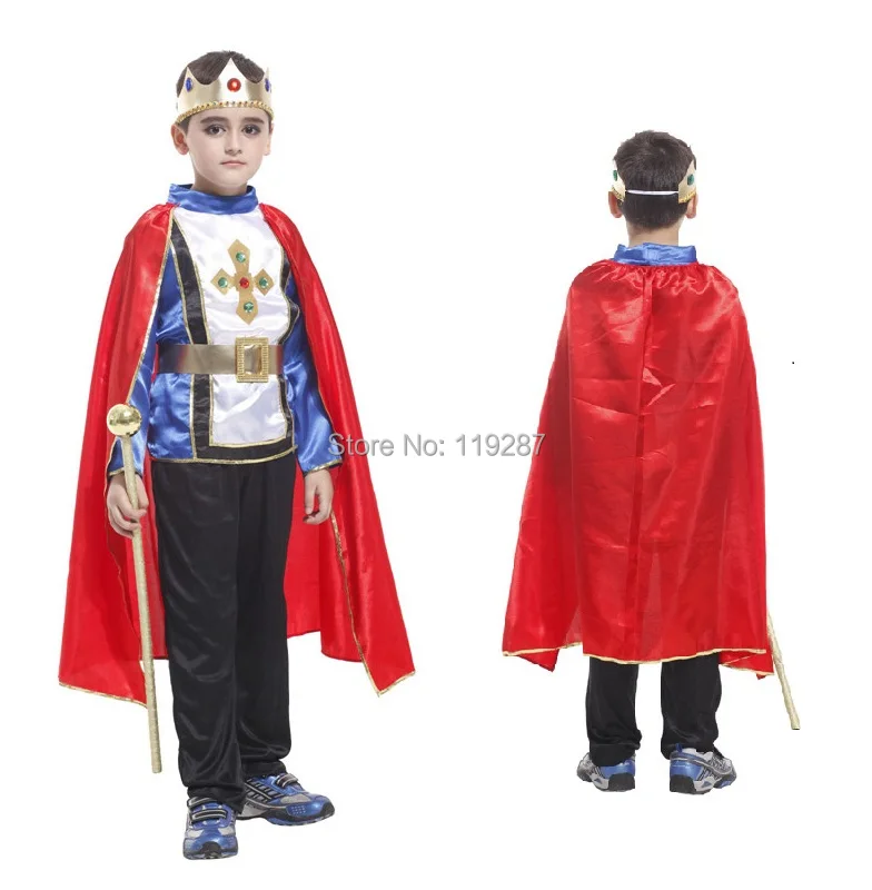 Free shipping 3size new boys halloween king cosplay costumes children