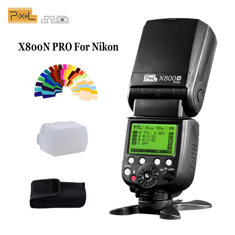 

Pixel X800N Pro Flash Speedlite For Nikon d7100 d3100 d5300 d7000 d90 d750 ITTL HSS High Speed Sync External Flashgun Vs YN568EX