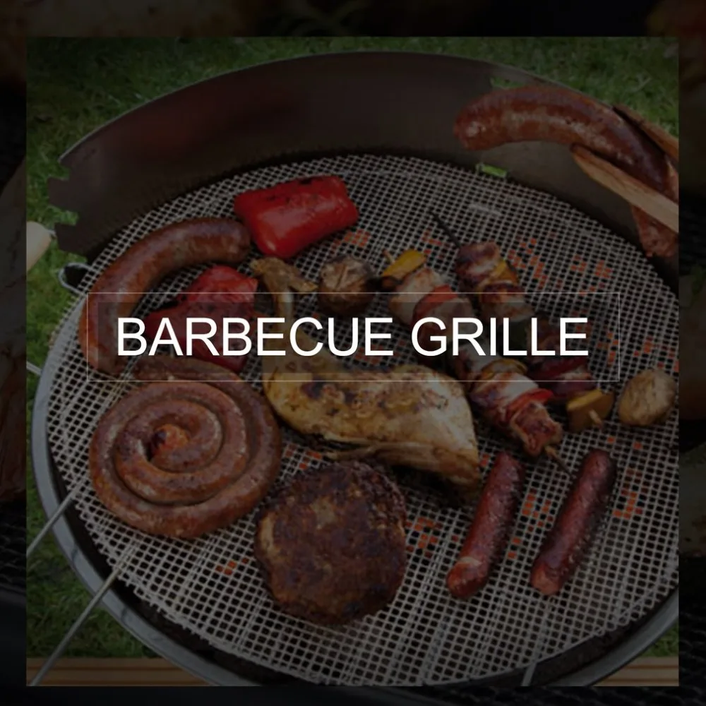 

5 pcs Non-stick Round Grid Mesh Grill Mat Reusable Cooking Sheets High Temperature Durable bbq Roasting Mesh Pad Black