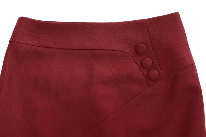 Новая модная официальная Женская юбка больших размеров, профессиональная женская короткая юбка, летняя Офисная Женская юбка, красная, Черная