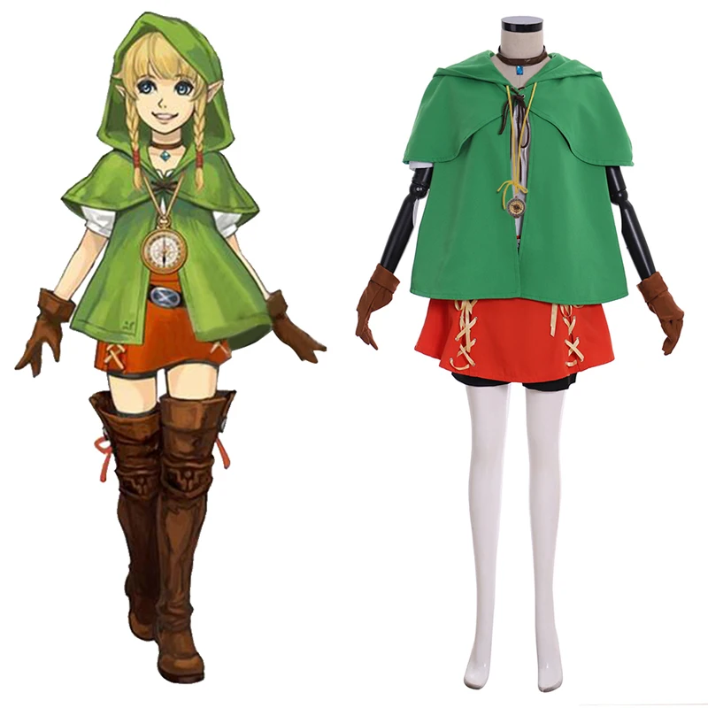 Игра Легенда о Зельде Hyrule Warriors All-Stars Linkle женский косплей-костюм взрослый костюм на Хэллоуин ссылка Наряд полный комплект