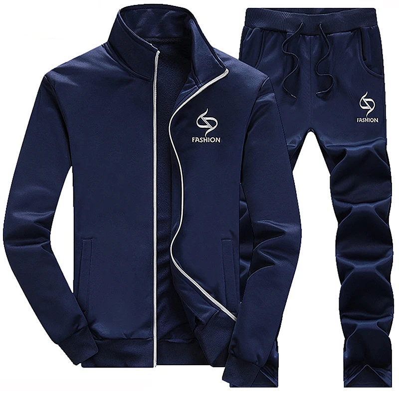 

2018 Spring autumn Tracksuit sweatshirt stand collar zipper sweatshirts decorative leisure travel work set jacket + pants hoodie