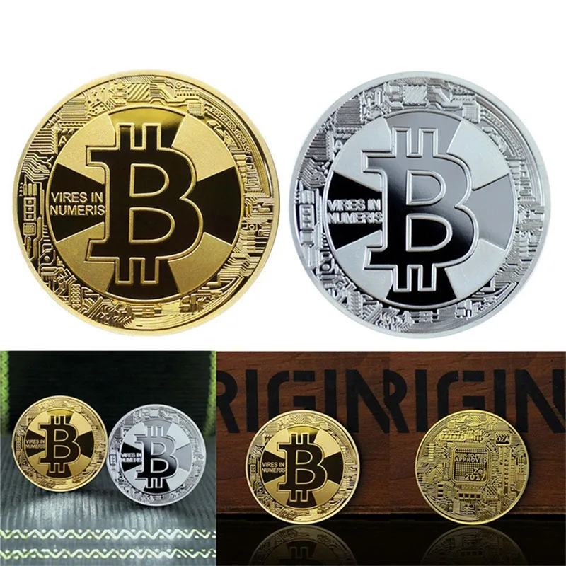 2018 New Bite Home Decoration Crafts Non-currency Coins Gold Plated BTC Bitcoin Coin Collection Litecoin LTC Dia 40mm Fancy Gift