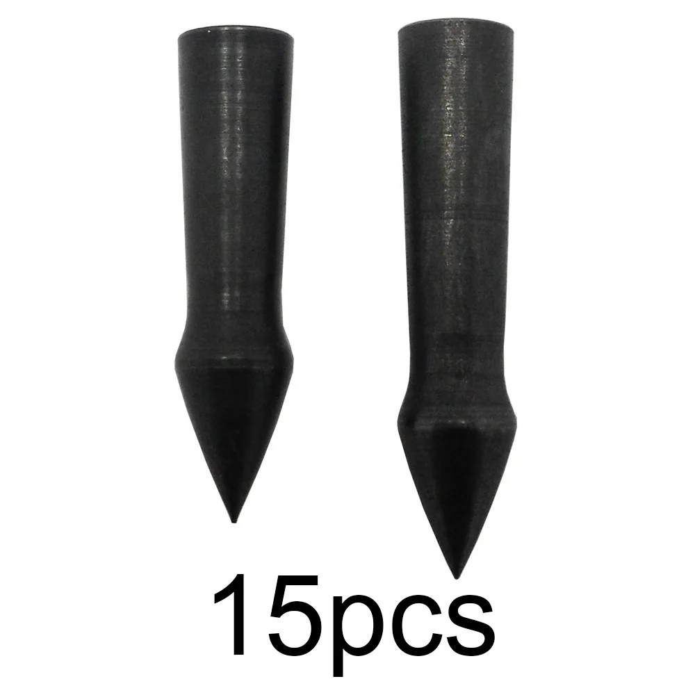 

15pcs 5/16 Inch Black Archery Glue on Field Points Carbon Steel Target Practice Tips for Arrow Shaft OD 8mm