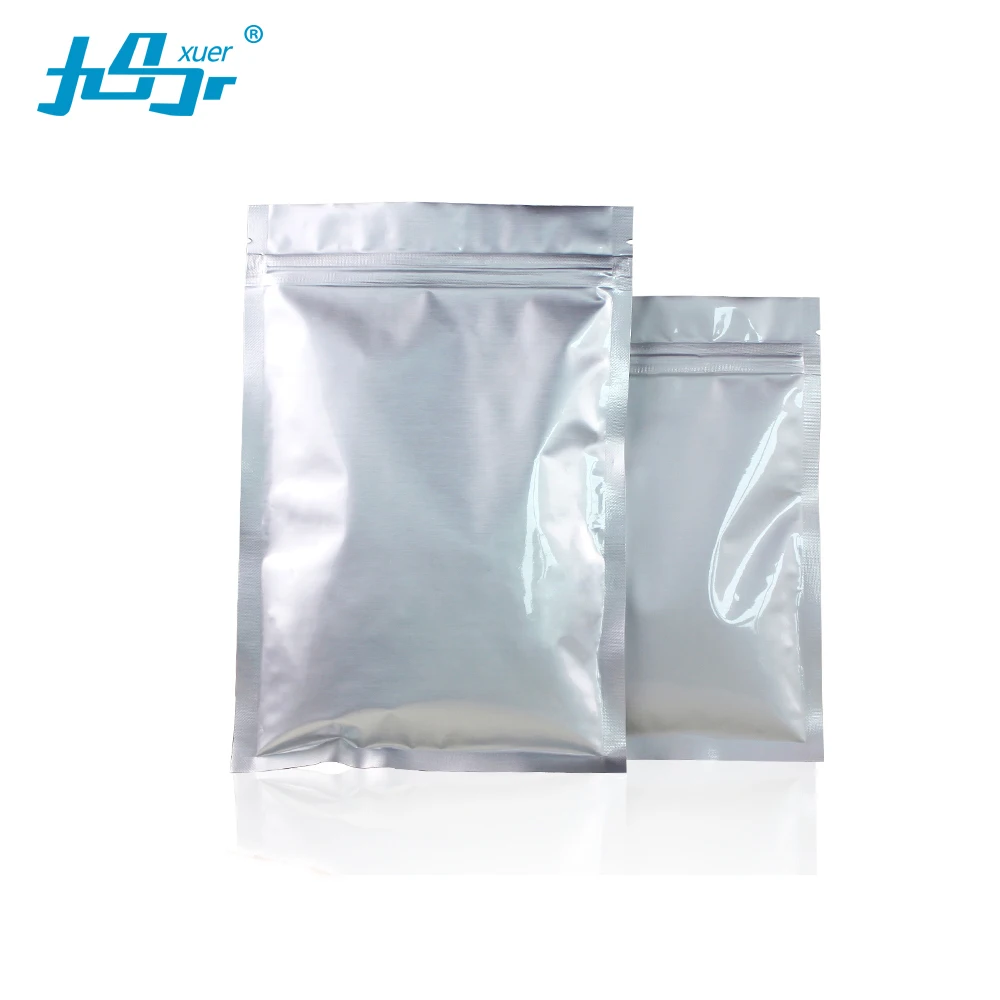 18*26CM,100pcs Food grade flat silver aluminum foil zipper plastic bag