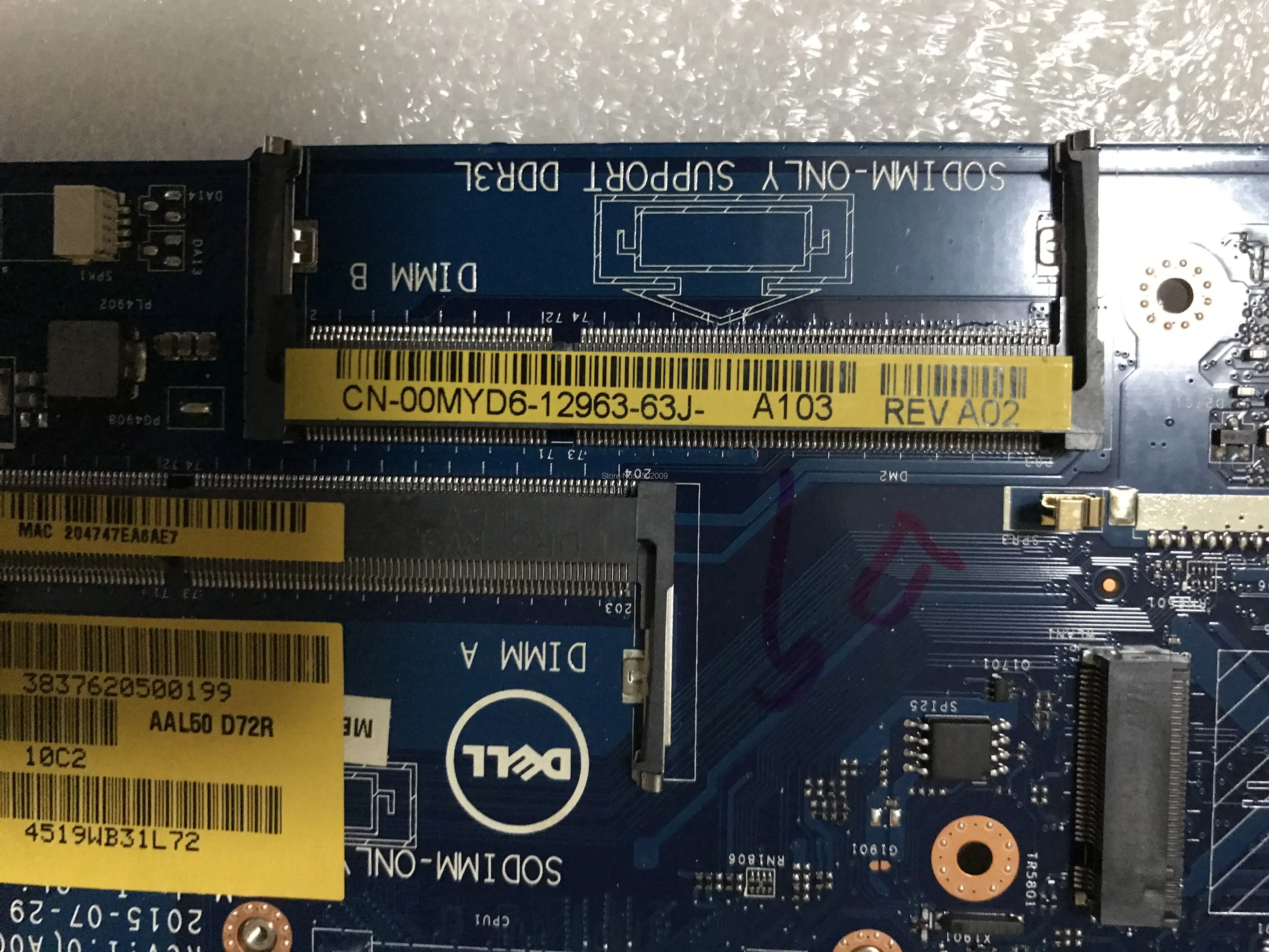 Для dell Vostro 3458 3558 LA-B843P CN-00MYD6 00MYD6 0MYD6 Материнская плата ноутбука с I5-4210 cpu и GeForce 920 M