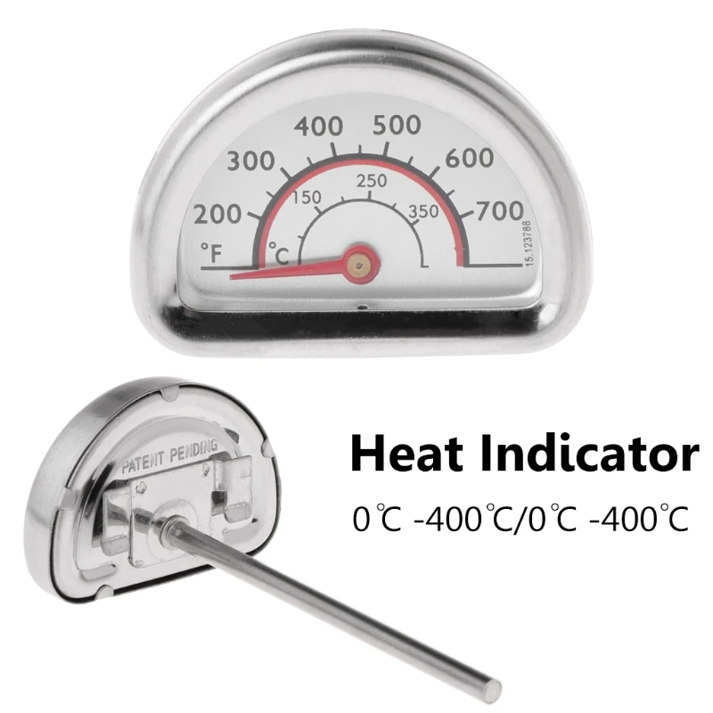 Stainless Steel Bimetal Thermometer Heat Indicator Heatingg Gauge BBQ