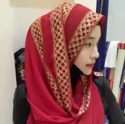 Высокого качества для женщин, Блеск Shimmer шифон Шелковый diamond цветочный плотная платки хиджаб мусульманских хороший 12 цветов шарфы/шарф 180*85