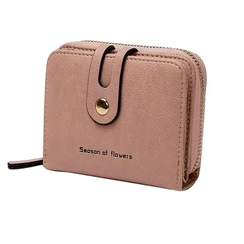 

Wallet Women Vintage Fashion Small Purse PU Leather Solid Standard Pockets Carteras De Cuero Genuino Para Mujer