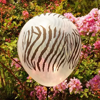 

50 pcs 12 inch Zebra Balloon Animal Pet round latex Balloon for Children Toys Christmas New Year Party Birthday Decor Balons
