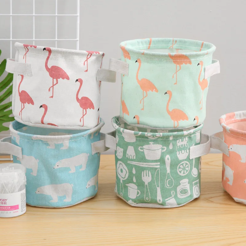 

Fashion Modern Linen Cotton Storage Basket Desktop Storage Organizer Sundries Storage Box Cabinet Children Toys Storage Basket