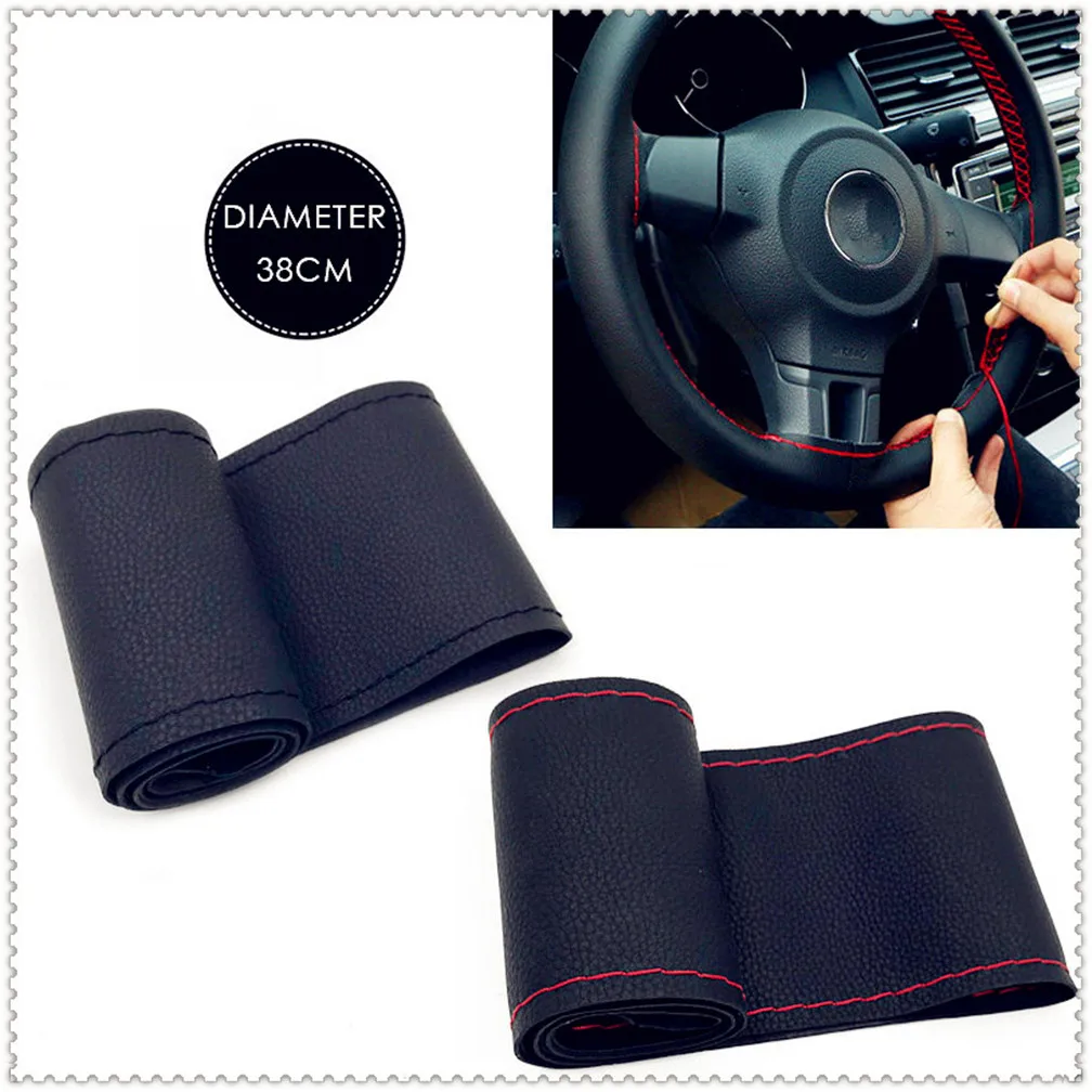 

38CM Steering Wheel Covers Leather braid for Subaru Forester Ascent XV WRX VIZIV Outback Legacy Impreza Crosstrek Baja B5-TPH