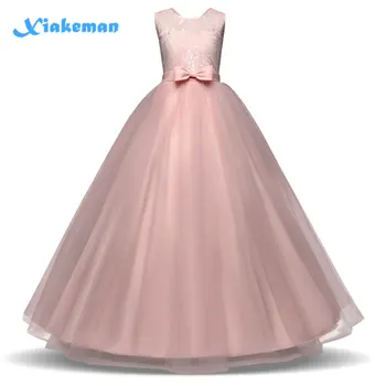 

6-14 Yr Fancy Lace Girls Wedding Gown Summer Teenage Girl Party Costume For Kids Clothes Children's Clothing Girl Dress Ceremony